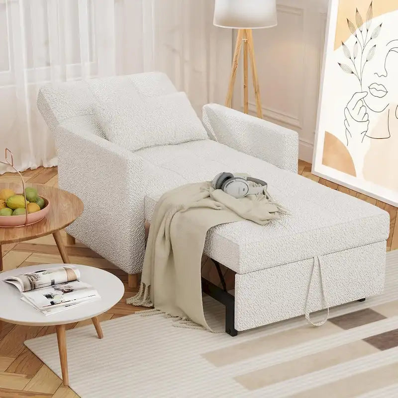 AECOJOY Rozkładany fotel 3 w 1 z poduszką i regulowanym oparciem