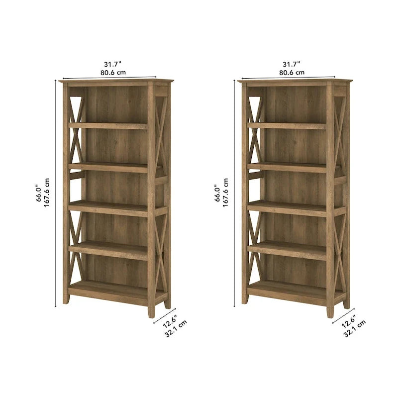Zestaw regałów na książki Key West 5 półek marki Bush Furniture