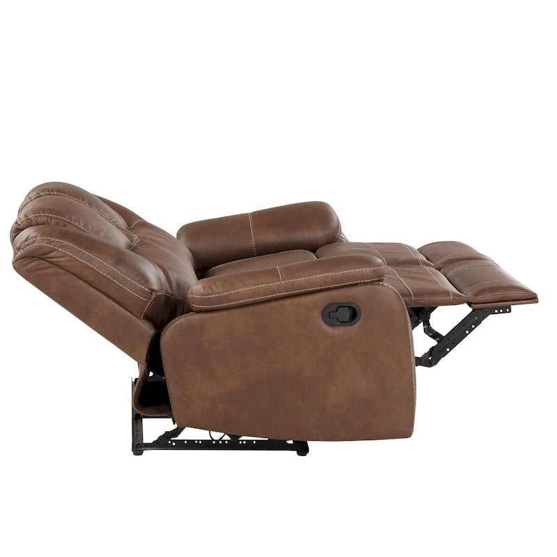 Dwuosobowa sofa rozkładana ręcznie Steve Silver Kameryn ze skóry ekologicznej