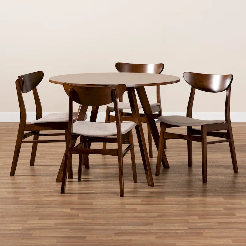 5-częściowy zestaw do jadalni Philip w stylu nowoczesnego mid-century i transitional