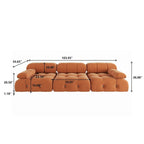 Modułowa sofa 3-osobowa z aksamitu z możliwością zmiany układu