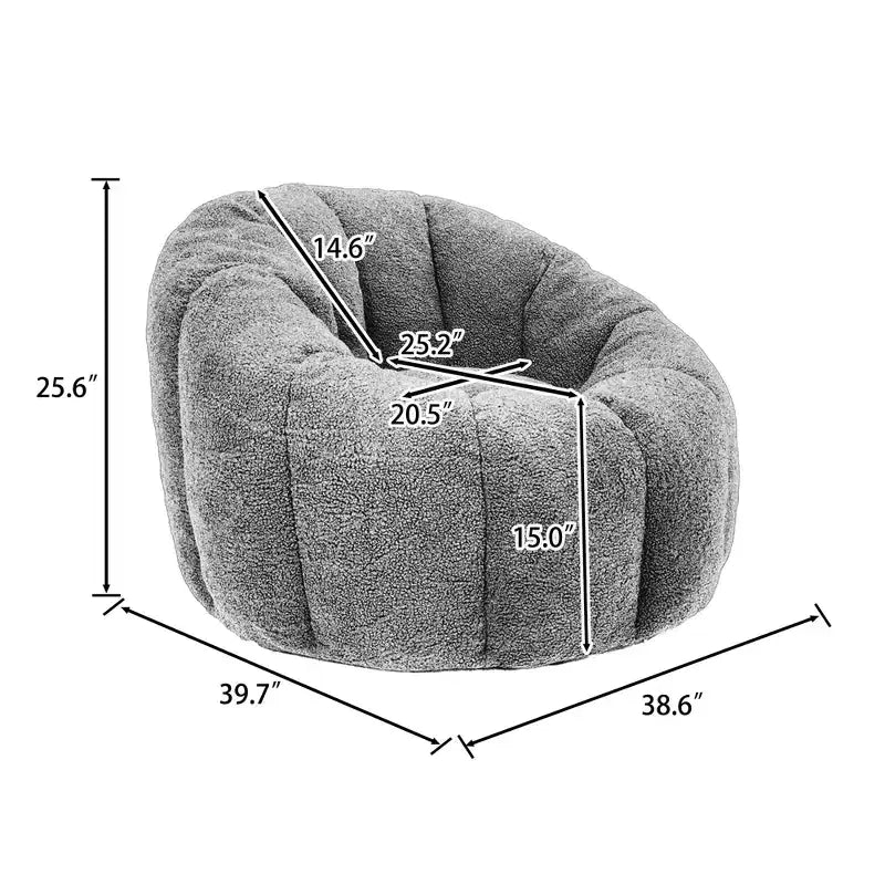 Fotel typu bean bag z podłokietnikami, wypełnieniem z pianki wysokiej gęstości, wygodny fotel wypoczynkowy dla dorosłych do salonu