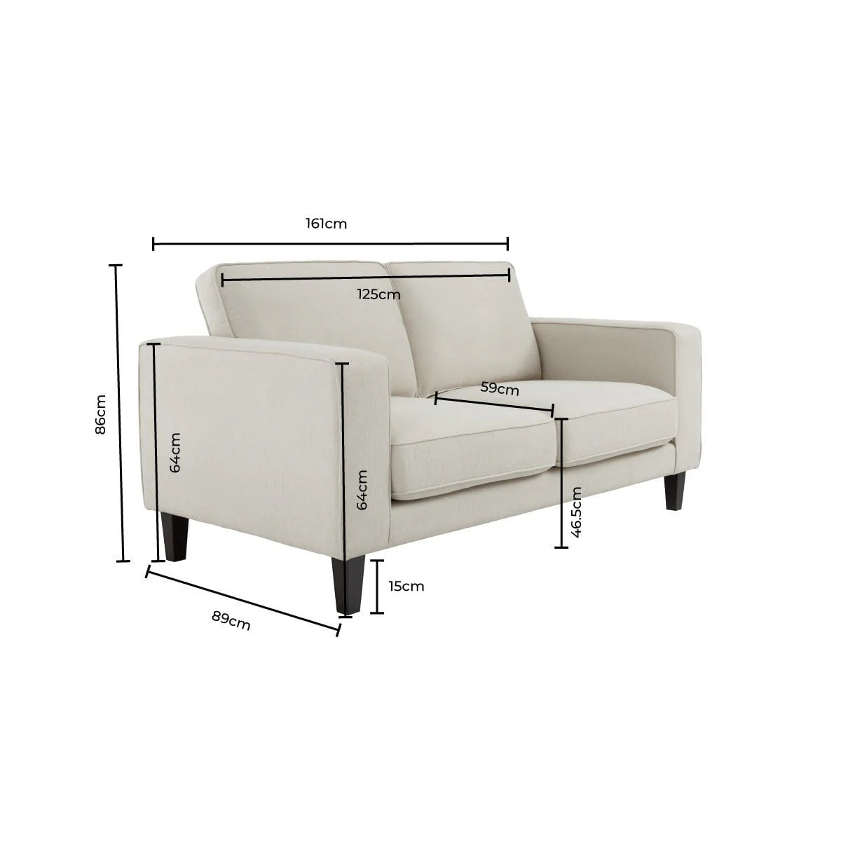 2-osobowa sofa – ciemna oliwka