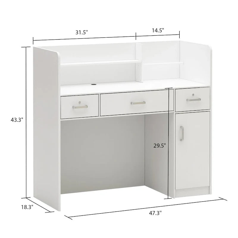 47,2 Blat recepcyjny z zamykaną szafką pod blatem