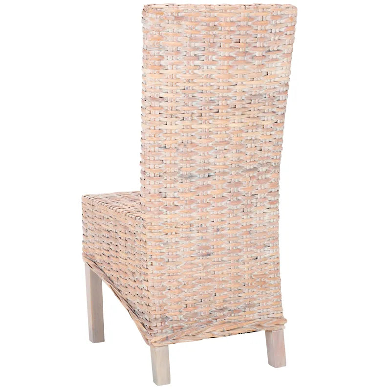 Zestaw 2 krzeseł jadalnianych z naturalnej wikliny, 48 szer. x 56 gł. x 104 wys. cm, styl boho coastal