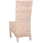 Zestaw 2 krzeseł jadalnianych z naturalnej wikliny, 48 szer. x 56 gł. x 104 wys. cm, styl boho coastal