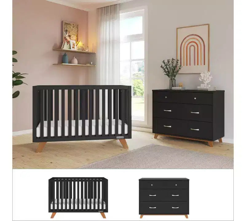 2-częściowy zestaw do pokoju dziecięcego Child Craft SOHO, zawiera łóżeczko rozkładane 4 w 1 i komodę 3-szufladową