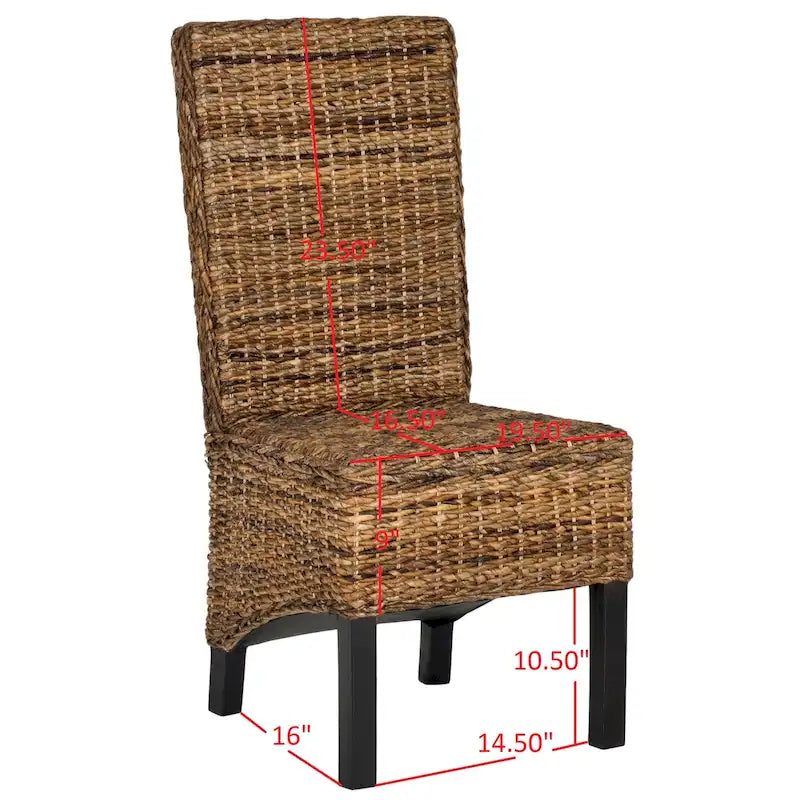 Zestaw 2 krzeseł jadalnianych z naturalnej wikliny, 48 szer. x 56 gł. x 104 wys. cm, styl boho coastal