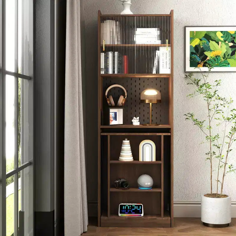 GDFStudio Sinclair Modern 36-calowy składany stół do nauki z drewna z miejscem do przechowywania