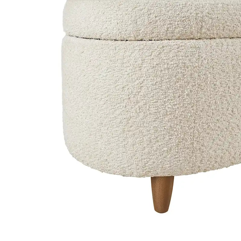 Ławka ze schowkiem i otwieranym wiekiem INK+IVY Bailey, taupe, boucle