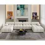 138 Modułowa sofa narożna z funkcją spania, minimalistyczna sofa w kształcie litery U wykonana z weluru