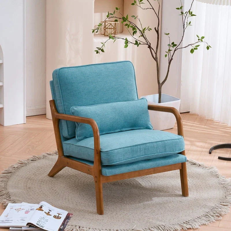 Tapicerowany fotel w stylu Mid-Century Modern