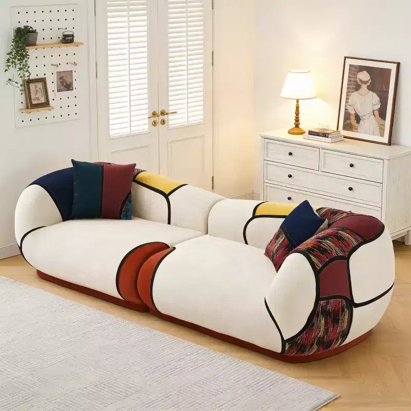 Dyonery 104-calowa ultradługa nowoczesna sofa narożna, modułowa sofa wypoczynkowa na podłodze, wyposażona w poduszki, nie wymaga montażu
