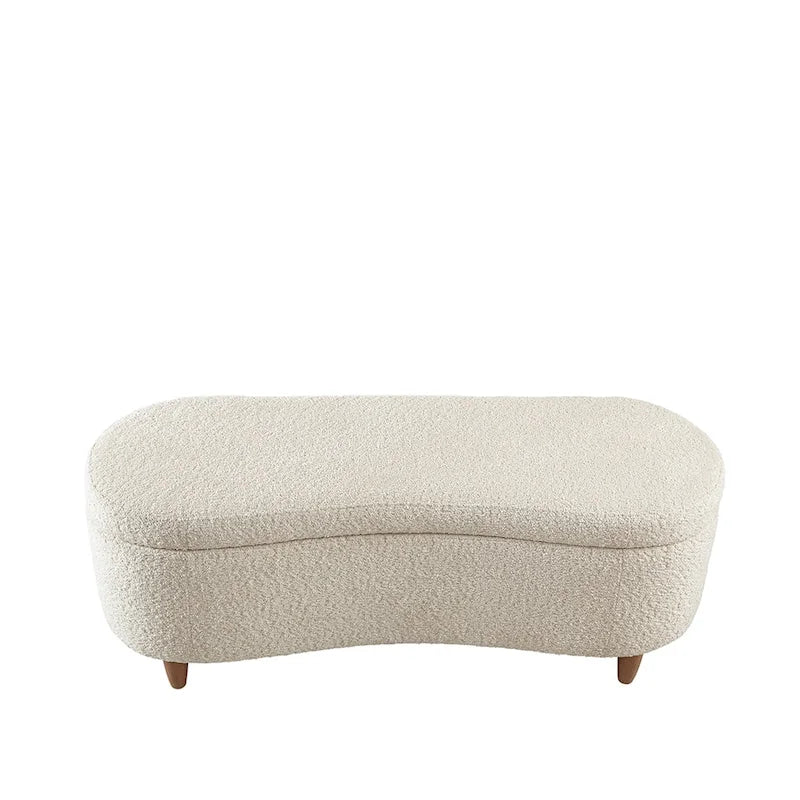 Ławka ze schowkiem i otwieranym wiekiem INK+IVY Bailey, taupe, boucle