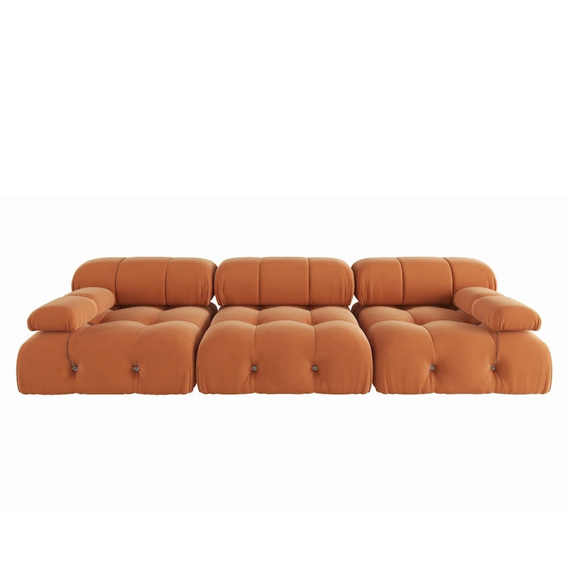 Modułowa sofa 3-osobowa z aksamitu z możliwością zmiany układu