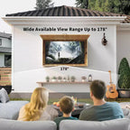 Obudowa zewnętrzna na telewizor 55 cali, Wodoodporny pokrowiec na telewizor z litego drewna z uchwytem regulowanym 4D i składanym drzwiczkami (Pasuje do telewizorów 44-55 cali)