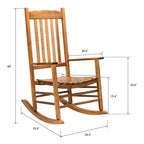 Karl Home | 24-calowy bujany fotel tarasowy z litego drewna