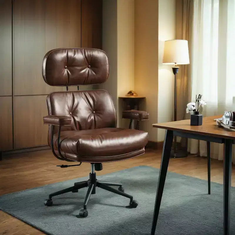 HOMLUX Wysokie krzesło biurowe z funkcją odchylania, ergonomiczne krzesło biurkowe z wygodnym podparciem lędźwi i karku