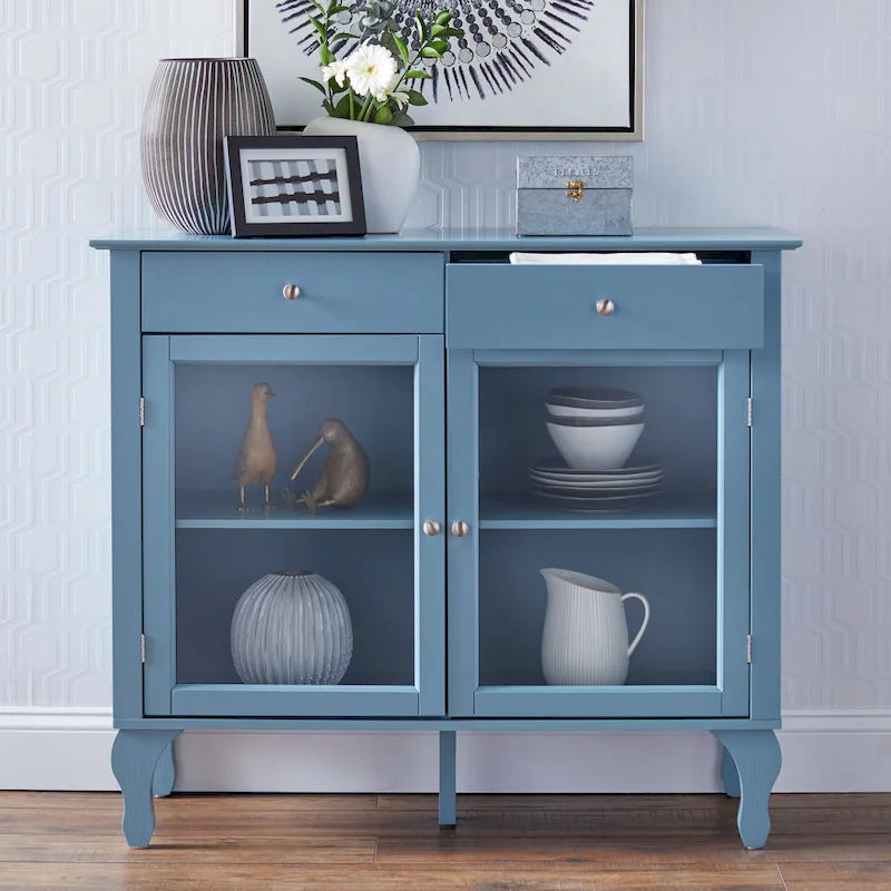 Komoda/buffet Copper Grove Rawdon z przeszklonym frontem