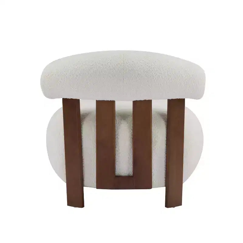 Christopher Knight Home Gareth Nowoczesny Drewniany Fotel Akcentowy Tapicerowany Bouclé
