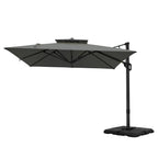 MAISON ARTS 12-stopniowy automatyczny hydrauliczny parasol wspornikowy, aluminiowy słup, obrót o 360 stopni