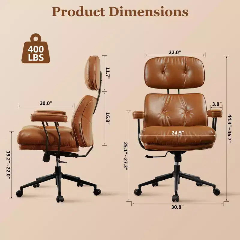 HOMLUX Wysokie krzesło biurowe z funkcją odchylania, ergonomiczne krzesło biurkowe z wygodnym podparciem lędźwi i karku
