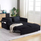64,5-calowa rozkładana sofa 3 w 1 z sztruksu z funkcją spania