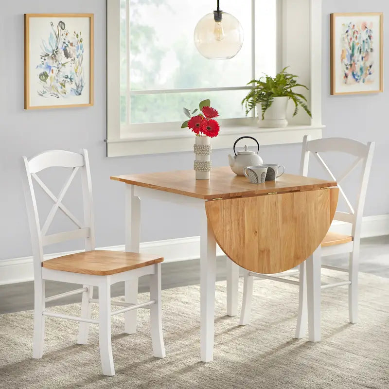 3-częściowy zestaw jadalniany z rozkładanym stołem w stylu wiejskiego domku Simple Living