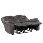 Dwuosobowa sofa rozkładana ręcznie Steve Silver Kameryn ze skóry ekologicznej