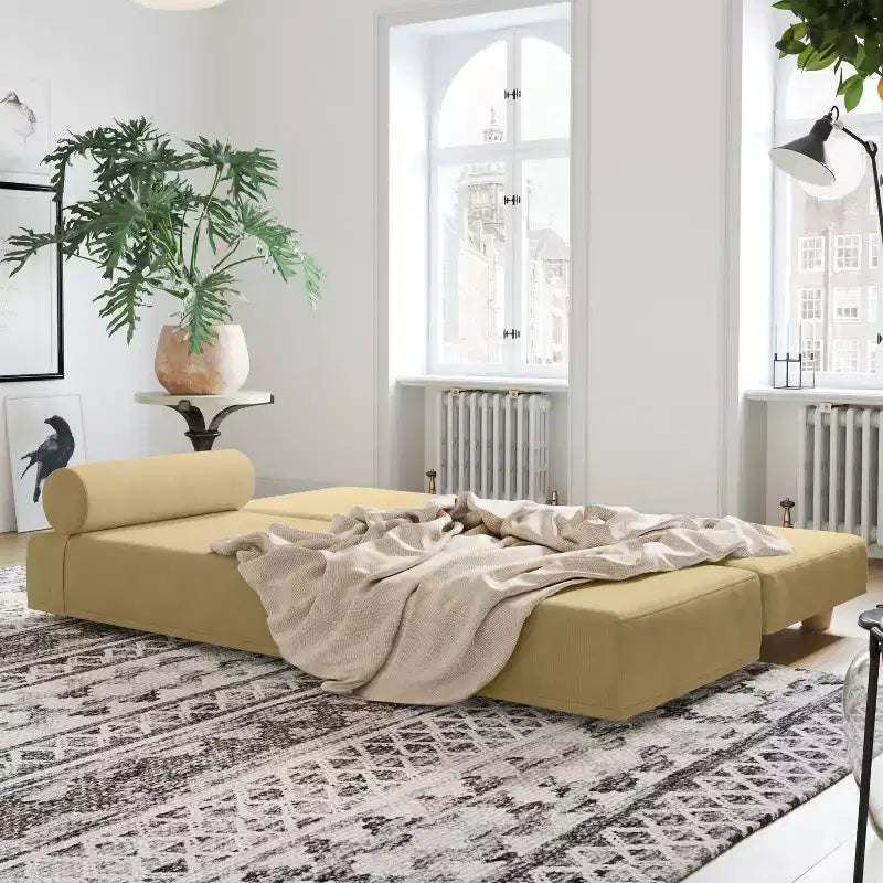 Leżanka / Rozkładana sofa dwuosobowa – mikrowelur