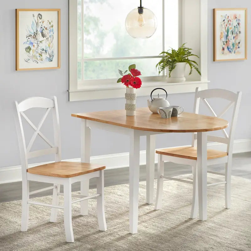 3-częściowy zestaw jadalniany z rozkładanym stołem w stylu wiejskiego domku Simple Living