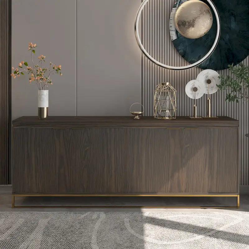 Drewniana 4-drzwiowa szafka ozdobna Clihome Furniture
