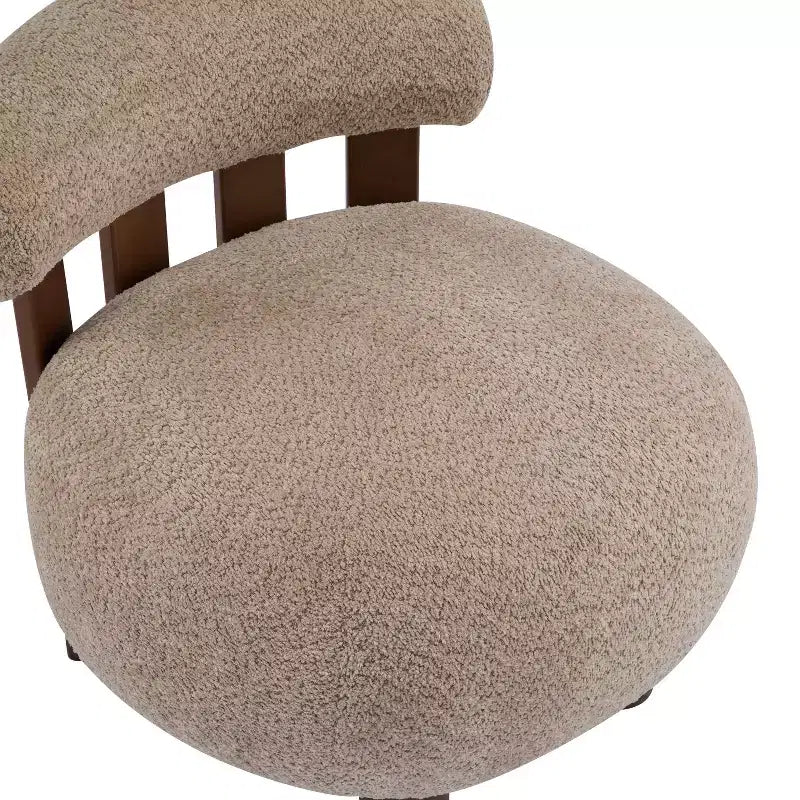 Christopher Knight Home Gareth Nowoczesny Drewniany Fotel Akcentowy Tapicerowany Bouclé