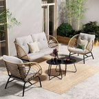 GRANDPATIO 5-częściowy zestaw mebli ogrodowych z technorattanu z dwuosobową sofą