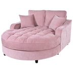 Sofa rozkładana typu chaise longue z chenille, tapicerowana sofa z pikowanym oparciem i 2 zdejmowanymi poduszkami do salonu