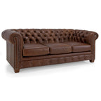 Sofa Chesterfield Hancock z włoskiej skóry licowej z pikowaniem – 31 wys. x 86 szer. x 40 gł.