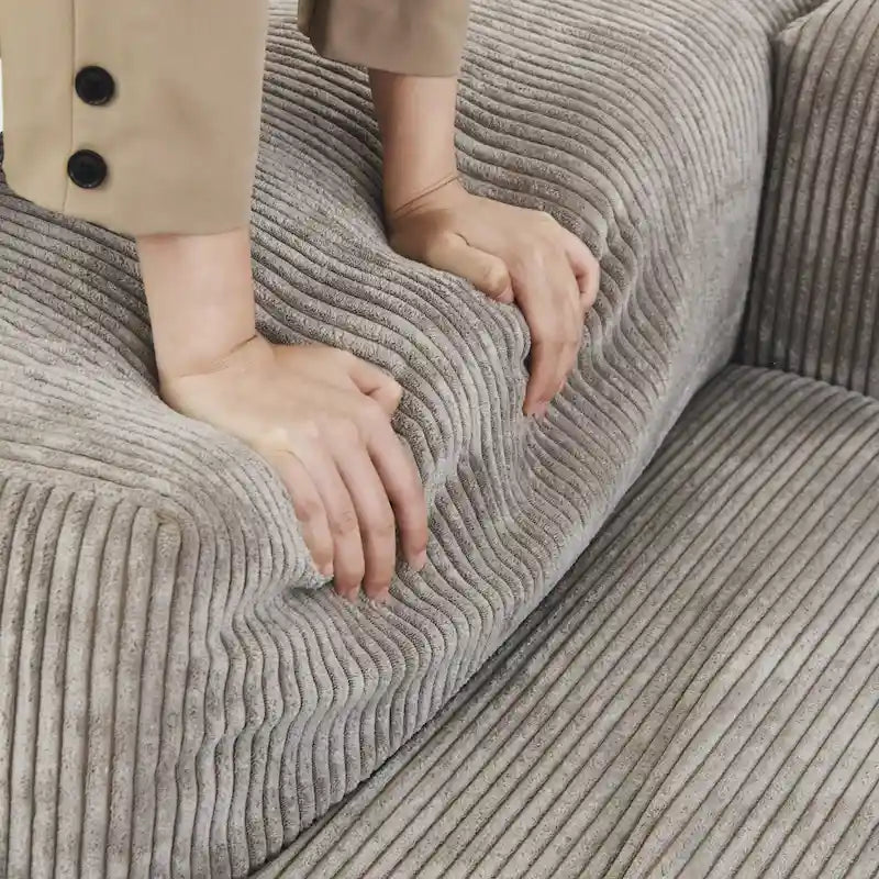 141.73 Modułowa sofa narożna, sofa z prążyniny w kształcie litery U z pufami