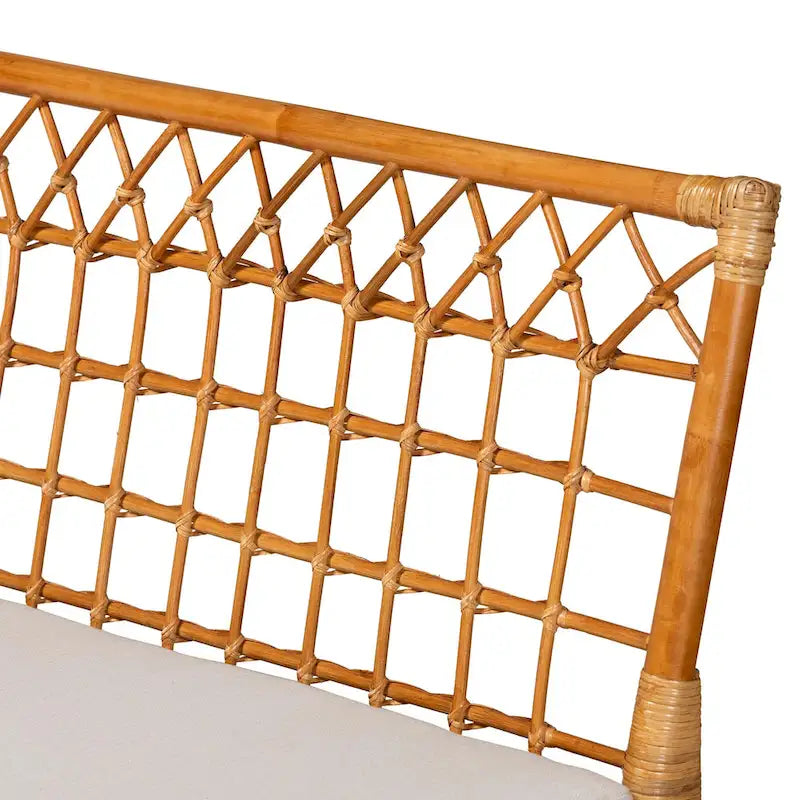 Zestaw 3-częściowy do jadalni z ławką Capella Modern Bohemian Honey Rattan