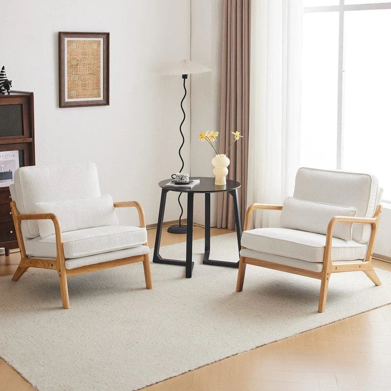 Tapicerowany fotel w stylu Mid-Century Modern