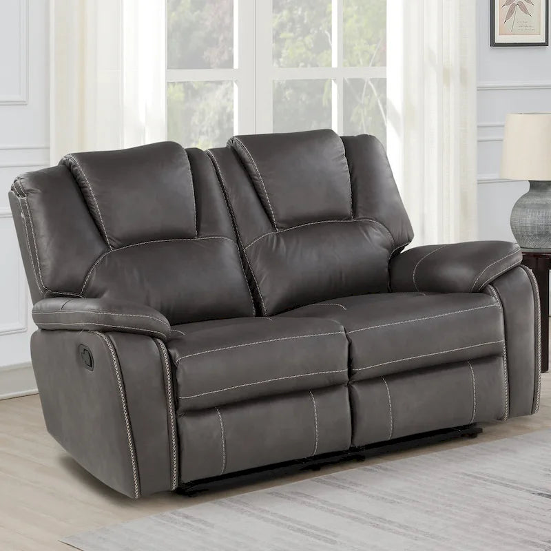 Dwuosobowa sofa rozkładana ręcznie Steve Silver Kameryn ze skóry ekologicznej