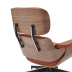 Skórzany fotel wypoczynkowy typu lounge w stylu Mid-Century Modern z funkcją rozkładania