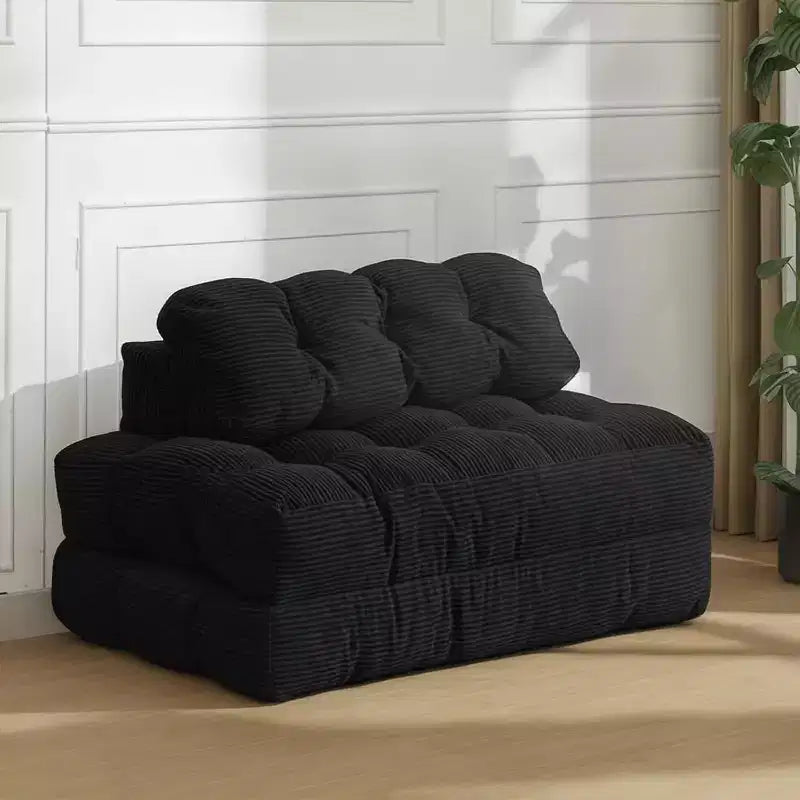 3 w 1 składana sofa rozkładana, konwertowalne krzesło do spania z poduszką, przenośne składane krzesło-łóżko, wygodna podłogowa sofa z oparciem do salonu, Beżowy