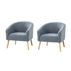 Zestaw 2 foteli Sheila Modern 30 W Boucle z nogami z litego drewna od HULALA HOME