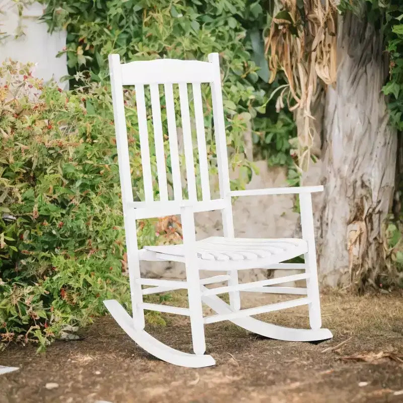 Karl Home | 24-calowy bujany fotel tarasowy z litego drewna