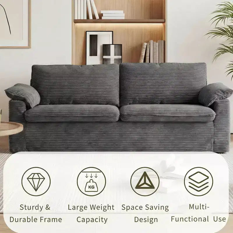 Sofa dwuosobowa Dyonery 86 Cloud, głębokie siedzisko i szerokie poduszki podłokietników, solidna rama, ergonomiczna i przewiewna konstrukcja