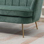 Mała dwuosobowa sofa do pokoju ze złotymi metalowymi nogami - 2 miejsca