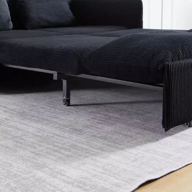 64,5-calowa rozkładana sofa 3 w 1 z sztruksu z funkcją spania