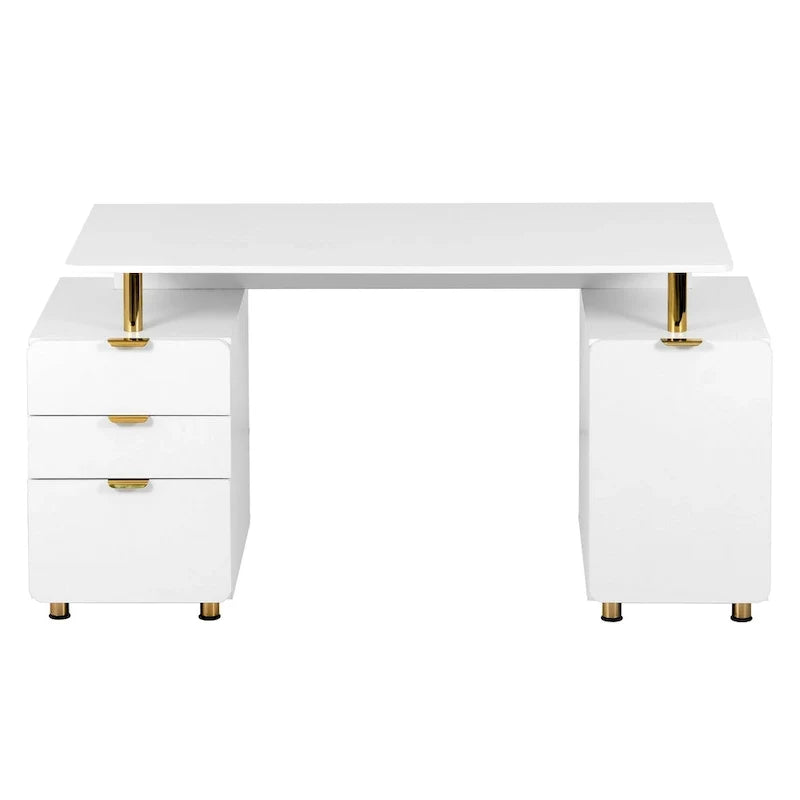 Nowoczesne zawieszone biurko gabinetowe z 3 szufladami i eleganckim blatem roboczym