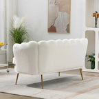 Mała dwuosobowa sofa do pokoju ze złotymi metalowymi nogami - 2 miejsca