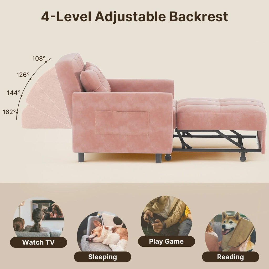 Wielofunkcyjna sofa 3 w 1 z funkcją spania, rozkładany fotel, składane łóżko do salonu